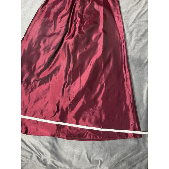JS Collections Burgundy Petite Satin Maxi Skirt Shiny Sheen Sz 14 Canada - Picture 7 of 16